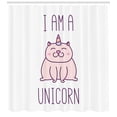 thumbnail image 3 of Ambesonne Unicorn Cat Shower Curtain, Kitten, 69"Wx75"L, Pale Pink Purple, 3 of 3