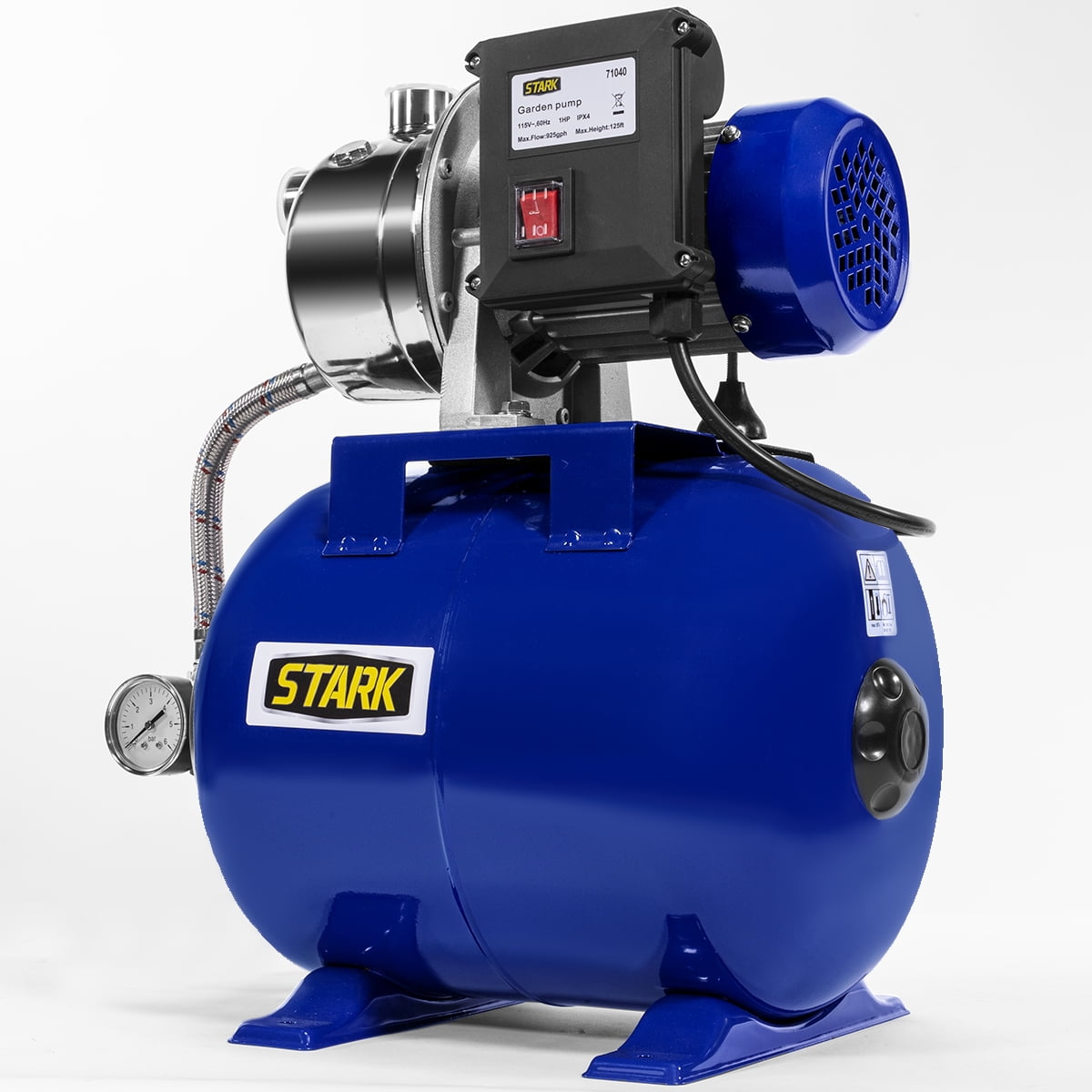 XtremepowerUS 1.0HP Shallow Well Pump Tank Booster System Pressurized Farm Irrigation Garden Water Pump 925GPH