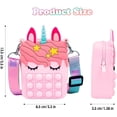 thumbnail image 4 of Fidget Toy Unicorn-e Bag, Bolsa Pop-it portátil 2 en 1 barata, Pop Bubble Games Toy Bolsa sensorial de silicona multicolor, Bolso de juguetes antiestrés para niños adultos (rosa) brillar Electrónica, 4 of 5