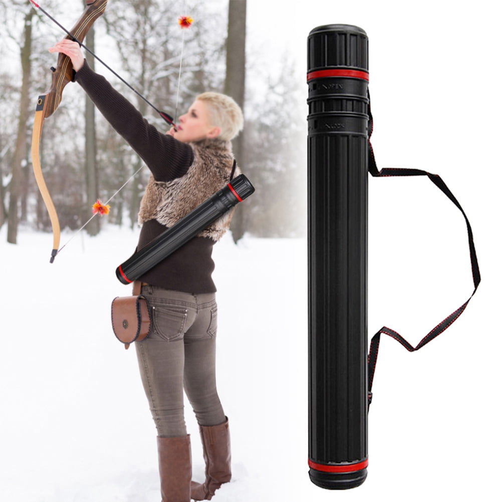 MOKKHNB 2Pcs Adjustable Telescopic Design Arrow Storage Tube for Hunting Accessories Black PP