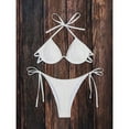 thumbnail image 3 of Bikini Sets for Women Two Piece Swimsuits Halter String Triangle Bathing Suit Tie Side Bottom Swimwear, 3 of 6