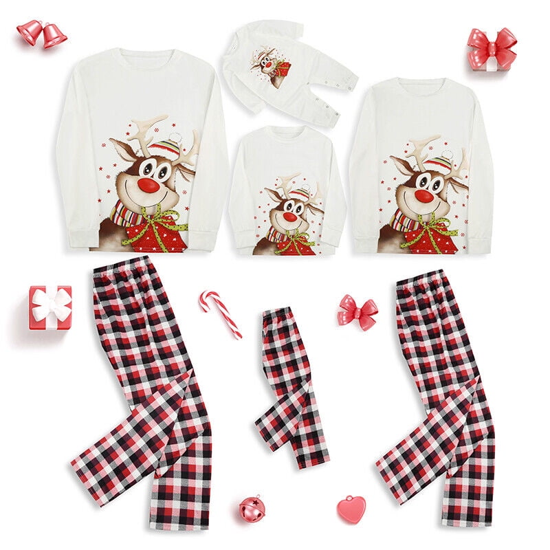 Viworld Christmas Family Matching Pajamas Sets Holiday Pajama PJ Sets