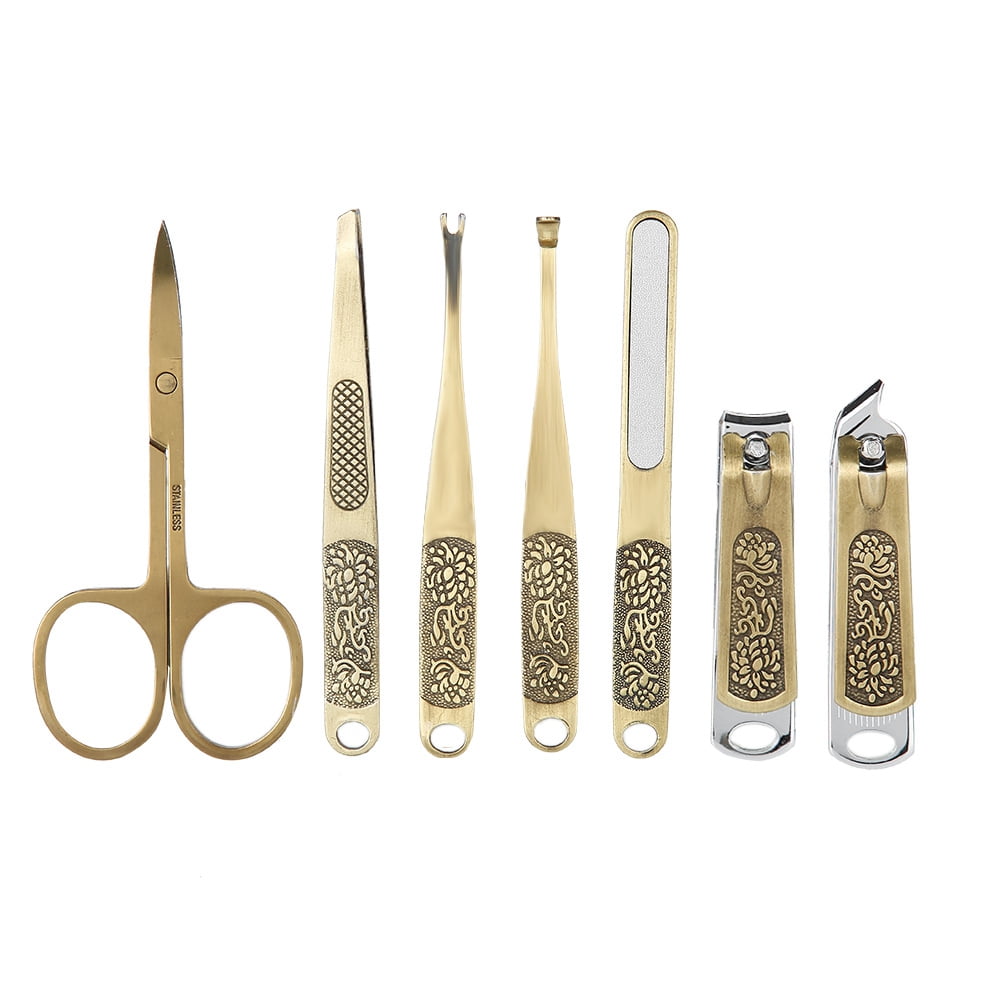TOPINCN 7 Pcs Manicure Set Nail Scissors Cutter Clippers Set Fingernail