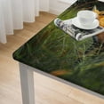 thumbnail image 4 of HAOXIT Decorative Elastic Edged Square Fitted Tablecloth, Mammal Polyester Fitted Table Cover for Home Kitchen Dining Room Fit Square Table 48''x48'', 4 of 7