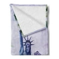 thumbnail image 2 of New York Soft Flannel Fleece Throw Blanket, City Illustration Liberty Symbolizing Freedom Color Transitions, Cozy Plush for Indoor and Outdoor Use, 60" x 80", Multicolor, by Ambesonne, 2 of 5