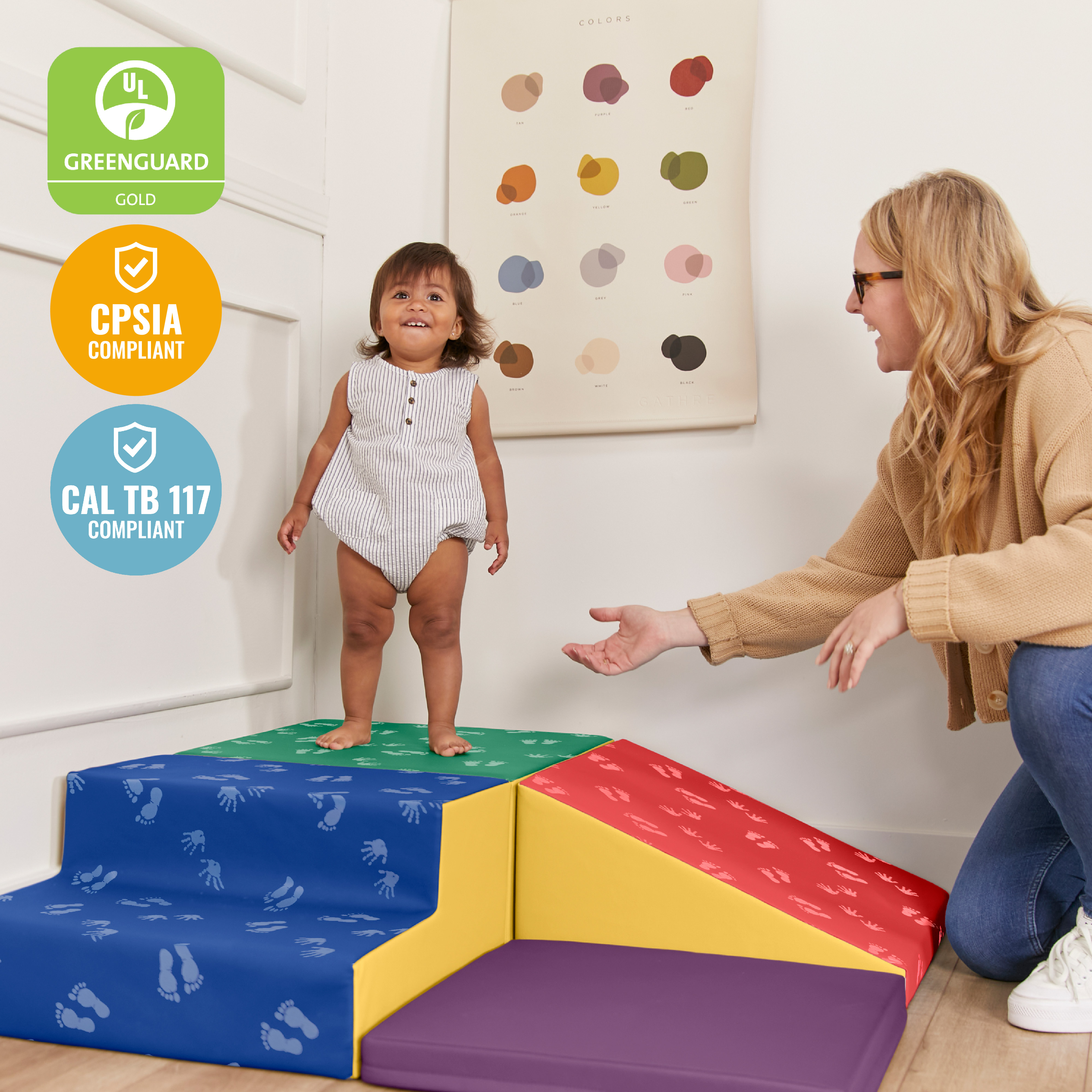 ECR4Kids SoftZone Little Me Corner Climber, Toddler Playset, Assorted, 4-Piece - image 5 of 12