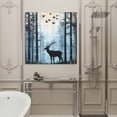thumbnail image 4 of Wall Art Prints, Forest Elk Framed Canvas Prints for Bedroom Living Room Bathroom Office, Deer Birds Nature Tree Antlers Mountain Gallery Wrap Wall Art Poster for Gifts Home Decor 16"x16", 4 of 9