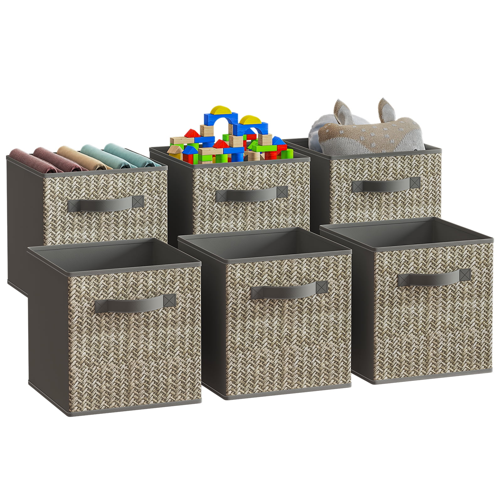 Wisdom Star Fabric Storage Cubes with Handle, Foldable 11 Inch Cube