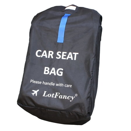 LotFancy Car Seat Travel Bag with Shoulder Straps & Zipper Pouch, Ideal for Airline Gate Check, Durable & Water-resistant (Size 18 x 18 x 34 inches)