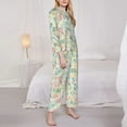 thumbnail image 3 of Honeii Watercolor Wildflowers Print Women's Pajama Sets Long Sleeve Button Down Sleepwear Nightwear Soft Pjs Lounge Sets 2PCS-X-Large, 3 of 7