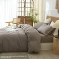 thumbnail image 4 of Washed Cotton Duvet Cover Set Linen Feel Natural Wrinkle Lightweight Comfy (King  Linen), 4 of 6