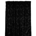 thumbnail image 2 of Flocking Damask Taffeta Window Curtain 56 Inch Wide Black on Black, 2 of 3