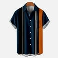 thumbnail image 2 of Rggeeun Shirts For Men Male Floral Lapel Short Sleeve Shirts Patchwork Button Down Holiday Beach Shirts Vacation Casual Clothes Comfort Tops, 2 of 3