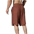 thumbnail image 5 of JIUKE Mens Cotton Linen Shorts Knee Length Elastic Waist Drawstring Casual Shorts Lightweight Summer Beach Shorts, 5 of 5