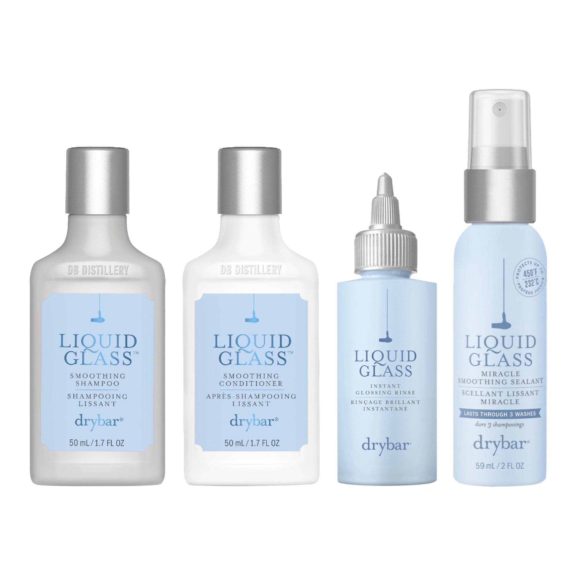 Drybar Glossy Gang On-The-Go Kit, Liquid Glass Shampoo and Conditioner Hair Care Travel Set