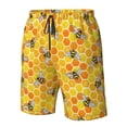thumbnail image 5 of Kdxio Honeycombs Pattern Mens Casual Shorts - Drawstring Summer Beach Sports Shorts for Men, 5 of 9