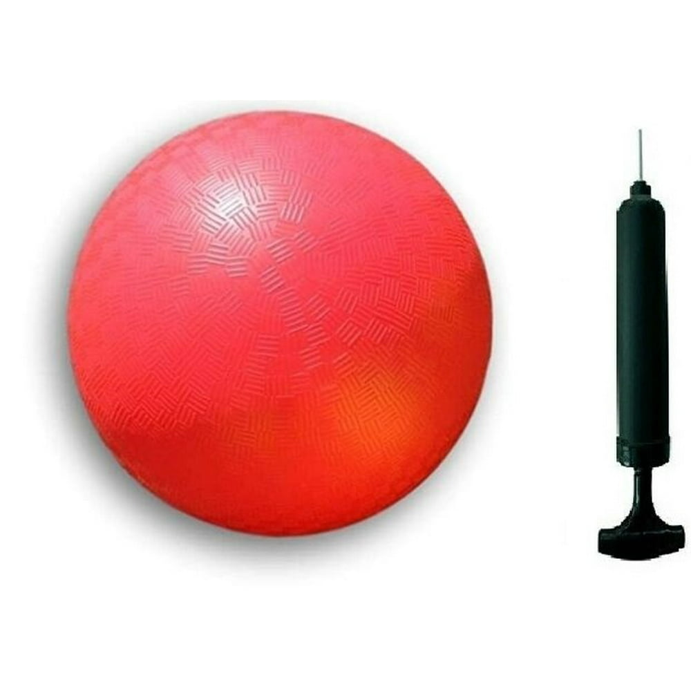 Red Playground Balls with Air Pump and Needle, Bouncy Ball Dodgeball