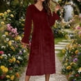 thumbnail image 2 of Jinhomg Women Velvet Maxi Dress Chiffon Patchwork Long Sleeve V Neck Cocktail Dresses A-Line Flowy Tunic Dress Wedding Guest Dresses, 2 of 8