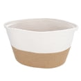 thumbnail image 2 of Laundry Basket, Cotton Dual Handle Wide Application Home Decor Grocery Bag  for Room White with Brown Pattern,White with Grass Yellow Pattern,Black with Pattern,White,White with, 2 of 7