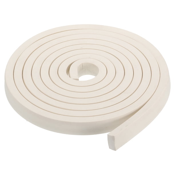 Tira de sellado de espuma de silicona Uxcell 3/4"Wx3/8"Tx9.8Ft, sellado cuadrado, blanco