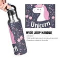 thumbnail image 4 of Elegant Unicorns Flowers Sports Bottle with Straw Stainless Steel Water Jug Portable Thermal Cup Leak-proof 600ML, 4 of 9
