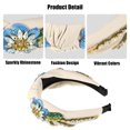 thumbnail image 3 of Bling Rhinestone Diadema Vintage Flores Rhinestone Beige Franela Diadema de borde ancho para mujer 4.92 x1.77, 3 of 7