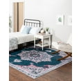 thumbnail image 3 of Rugs.com Francesca Collection Washable Rug – 7 Ft Square Teal Green Flatweave Rug Perfect For Living Rooms, Kitchens, Entryways, 3 of 8