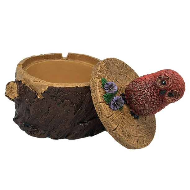 Decoraciones de Cenicero de animales, accesorios estables, ornamento Retro a prueba de viento, cigarrillos portátiles, soporte creativo para cigarros Búho Sunnimix Cenicero creativo
