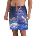 thumbnail image 2 of Susaid Cloud Cute Rabbit Print Men's Swim Trunks Hawaiian Bathing Mesh Lining Suit Swimsuits Beach Shorts with Pockets-X-Large, 2 of 6