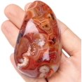 thumbnail image 2 of Cristal de piedra de palma de ágata con bandas - Chakra natural Reiki pulido, 2 of 3