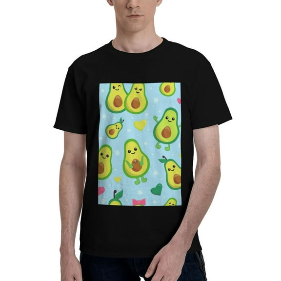 Bingfone Cartoon Avocado Men'S Loose Fit Short-Sleeve Pocket T-Shirt
