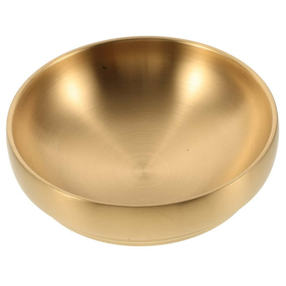 ADDHAT 1Pack Golden Stainless Steel Decor Bowl for Home and Office Decor with Simple Design