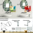 thumbnail image 4 of Designart "Thick Jungle of Palm Trees in Jade Hues II" Palms & Palm Trees Maze Round Wall Mirror - Floral Oval Printed Decorative Mirror - Multiple Color Options, 4 of 5