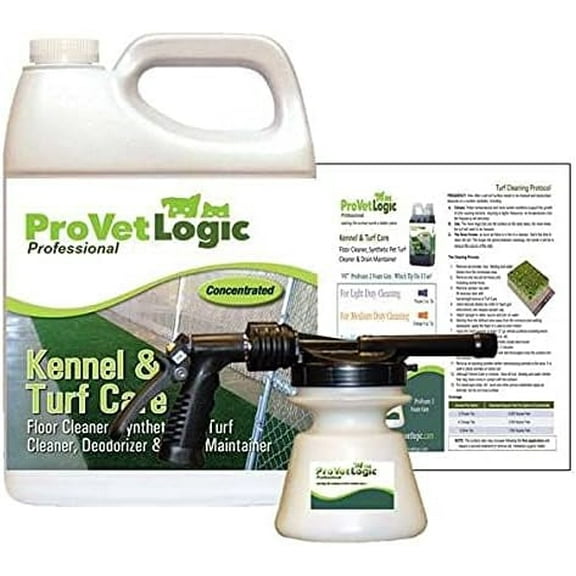 ProVetLogic Kennel & Turf Care Kit, 1 Gal – Enzymatic Cleaner with ProFoam Sprayer for Turf Cleaning & Odor Removal