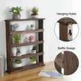 thumbnail image 6 of LUVODI Rustic 4Tier Wooden Spice Jar Rack Desktop Wall Hanging Storage Shelf Holder Kitchen Cabinet, 6 of 10