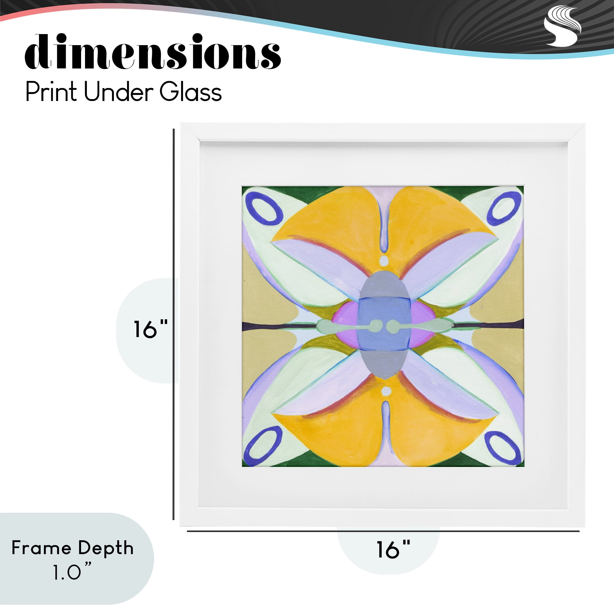 Stupell Industries Warm Revival Kaleidoscope White Framed Print Under Glass, design by Melissa Wang