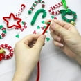 thumbnail image 4 of 1570 PCS Christmas Beaded Ornament Kit, Christmas Tri-Shaped Beads, Plastic Tri Beads with Pipe Cleaners, Xmas Party Craft Wreath Candy Cane for Christmas Tree Hanging, 4 of 7