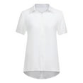 thumbnail image 3 of Fashion Womens Solid T-Shirt Ladies Plain Short Sleeve Blouse Top Short Women Turtle Neck Tee Apparel T Shirt Workout Clothes Women Long Sleeve Tees for Women Pack Casual T Shirts Women Pack, 3 of 6
