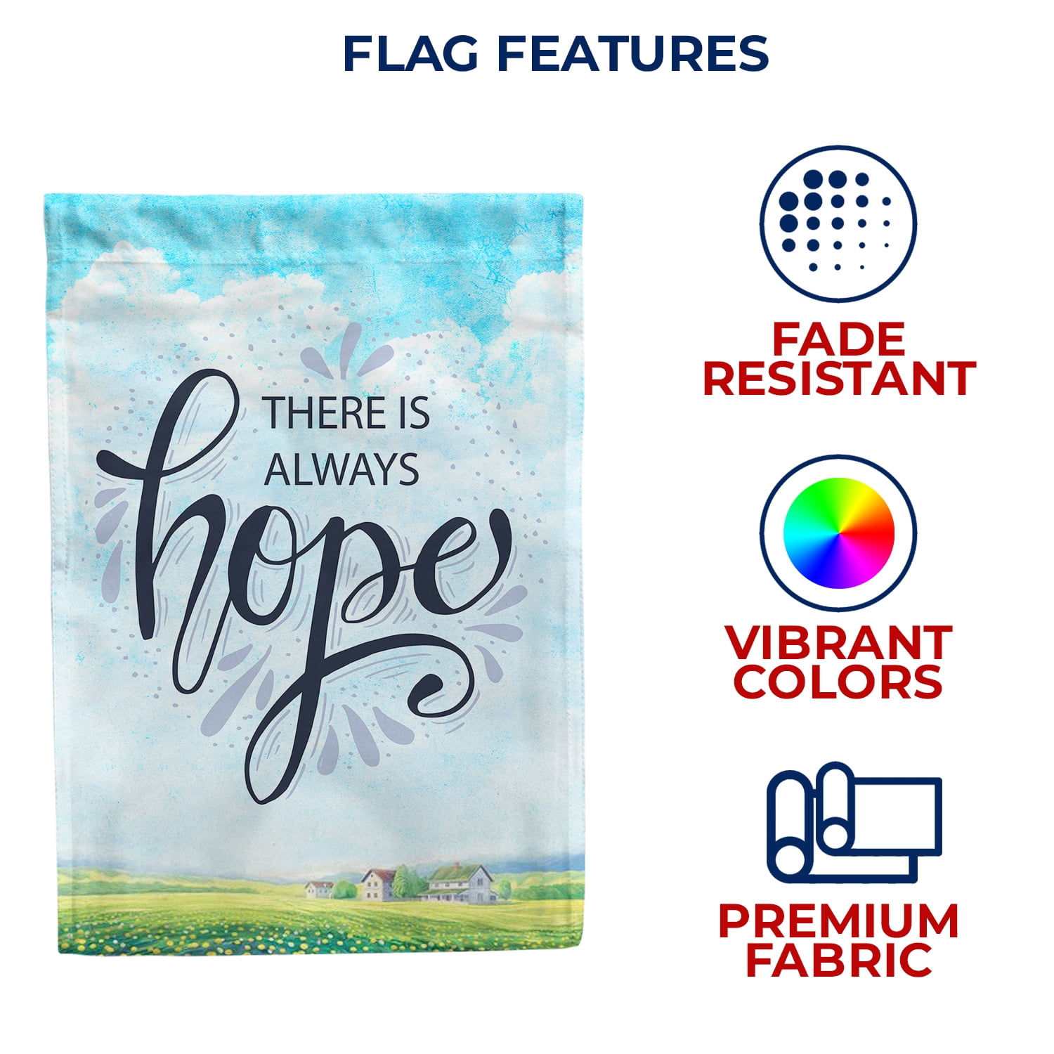 America Forever There is Always Hope House Flag 28 x 40 inches Inspirational Quote Religious Faith Double Sided Spiritual Hope Love Positive Yard Outdoor Decorative Motivational House Flag