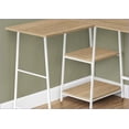 thumbnail image 5 of Desks: L-Shaped Corner Computer Desk for Home Office, 48" L, with Storage Shelves, Industrial Modern, White Metal | Natural, 5 of 6