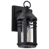 Nuvo Lighting Wilton 1 Light Small Wall Lantern Matte Black with Clear Seeded Glass