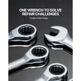 thumbnail image 5 of KFFKFF 8-Piece Ratcheting Wrench Set with Organizer Rack, Cr-V Steel, Metric Sizes 8 mm to 19 mm, Suitable for Household, Garage, Workshop, Auto Repairs, and Emergencies, 5 of 9
