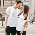 thumbnail image 2 of LUOGENLI T-shirts pour Femme pour Femmes T-Shirt pour Couple Imprimé Col Rond Manches Courtes T-Shirt 4TG T-shirts pour Femmes T-shirts Graphiques T-shirts de la Saint-Valentin Blanc TG, 2 of 5