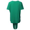 thumbnail image 4 of A2Y Women's Loose Fit Short Sleeve Button Down Front Tie Top Kelly Green XL, 4 of 7