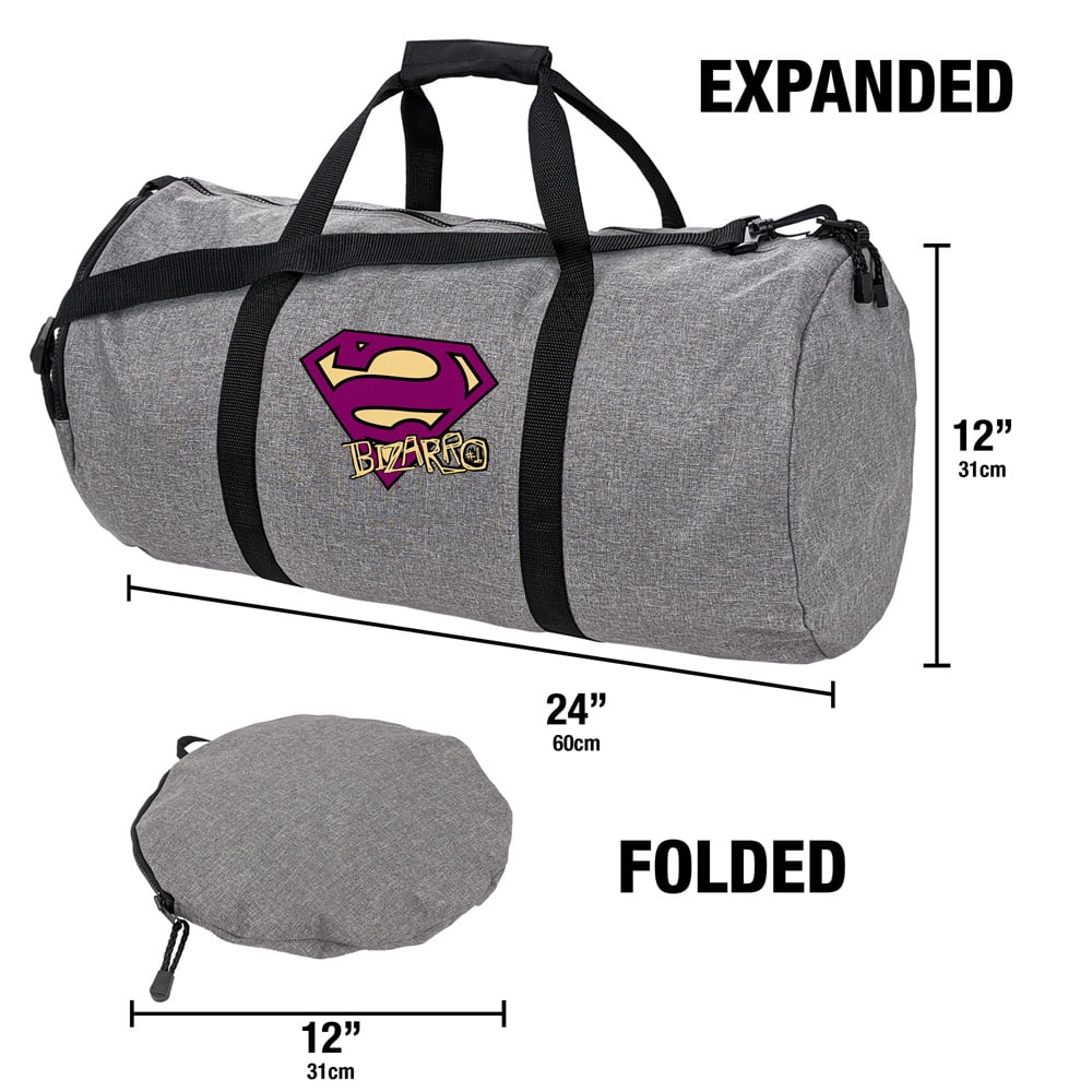Superman Bizarro Shield Logo Lightweight Duffel Bag for Sports and Gym Packable for Travel
