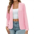 thumbnail image 2 of Lightweight Blazer for Women Long Sleeve Slim Fit Open Front Back Slit Business Casual Jackets Outerwear, 2 of 6