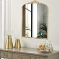 thumbnail image 2 of TBKLEY Arched Wall Mirror for Bathroom, 20"x30" Metal Beaded Frame Decorative Accent Mirror, Baroque Inspired Wall Decor, Gold, 2 of 6