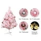 thumbnail image 4 of Árbol de Navidad rosa DIY de 24 pulgadas con luces LED y adornos - Mini árbol artificial de mesa alimentado por pilas para niñas, 4 of 9