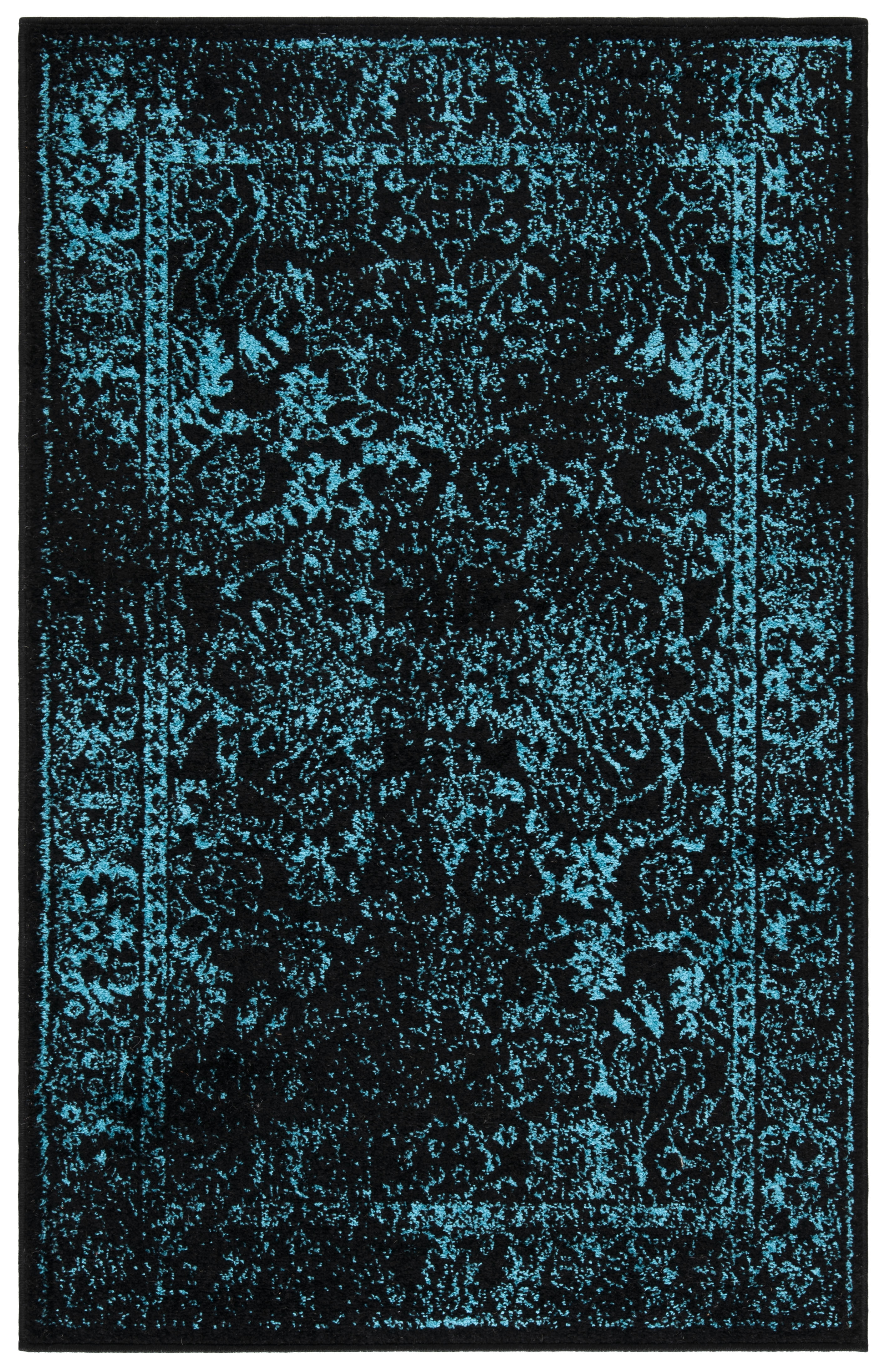 Safavieh Adirondack Wyatt Traditional Distressed Area Rug, Black/Teal, 2' x 4'