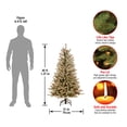 thumbnail image 5 of 4.5 ft. Pre-Lit Artificial Dunhill Fir® Slim Christmas Tree, Green, Clear Lights, Pinecones, Red Berries, Berry Clusters, Flocked Branches, Includes Stand, 5 of 6